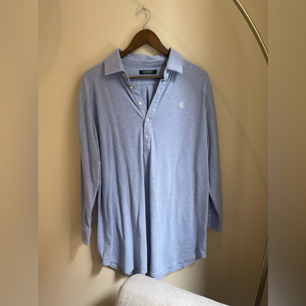 Lauren Ralph Lauren - Blue long sleeve Polo Shirt Dress - Size: L